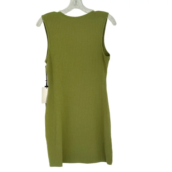 NEW House of Harlow 1960 Revolve Sofia Richie Mini Ribbed Dress Olive Green Sz M - Picture 4 of 10